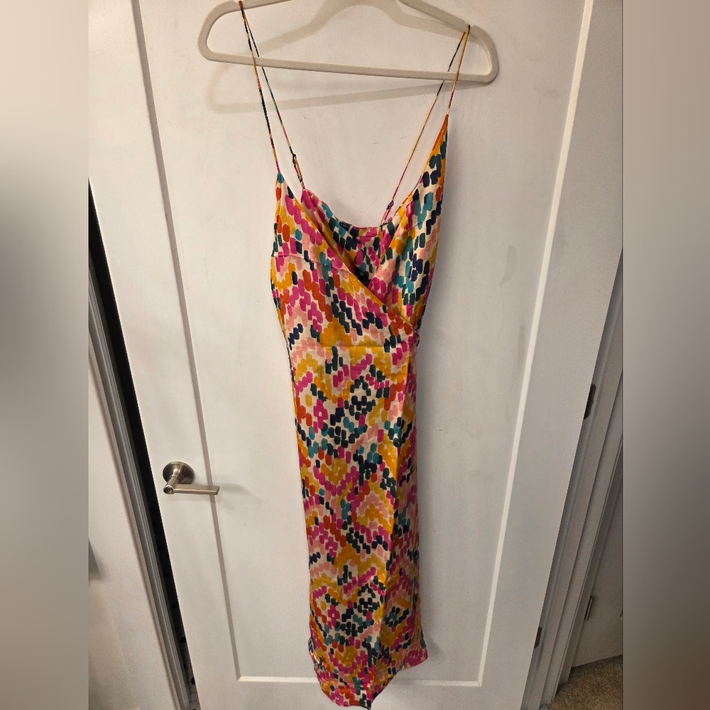 NWT - Marine Layer Tencel Bright Multicolor Archive Emma Wrap Midi Dress-Size XL - Picture 9 of 16